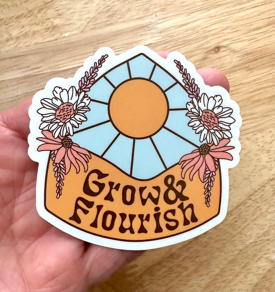 Grow &amp; Flourish Vinyl Sticker