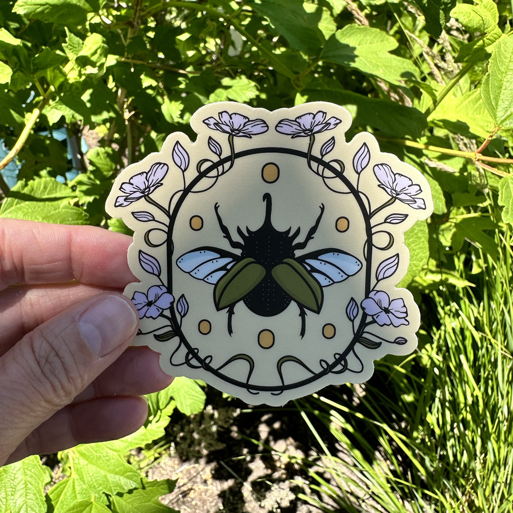 Floral Beetle - Vinyl Sticker