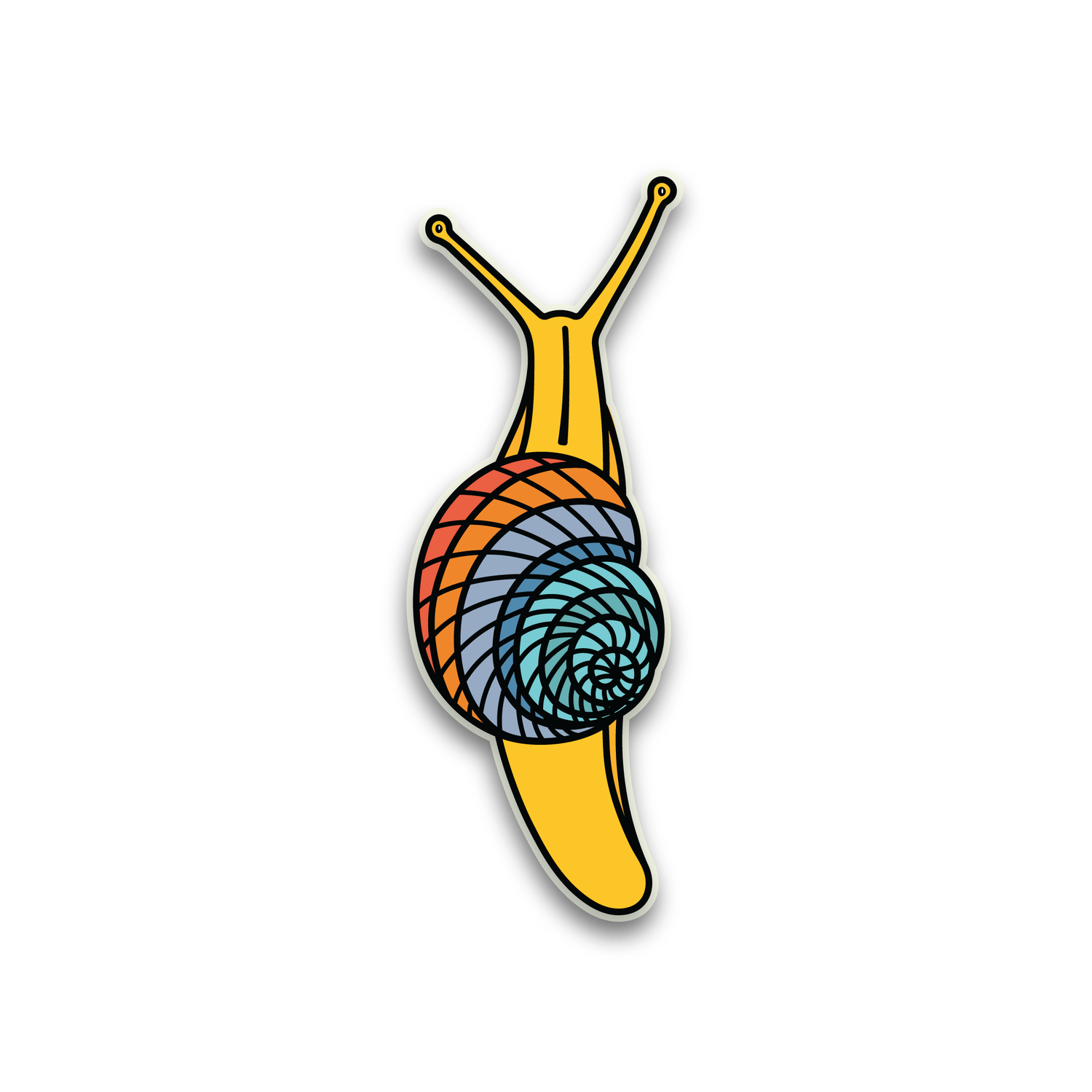 Vibrant Voyager Snail Sticker Reimagined - Vinyl Sticker