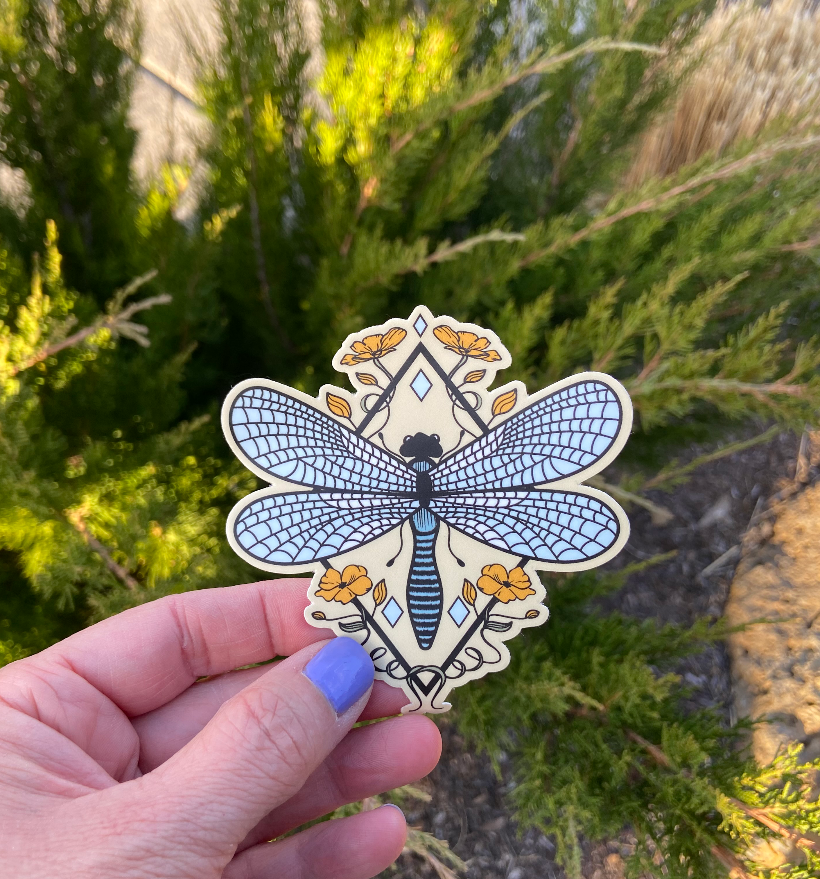 Floral Dragonfly - Vinyl Sticker