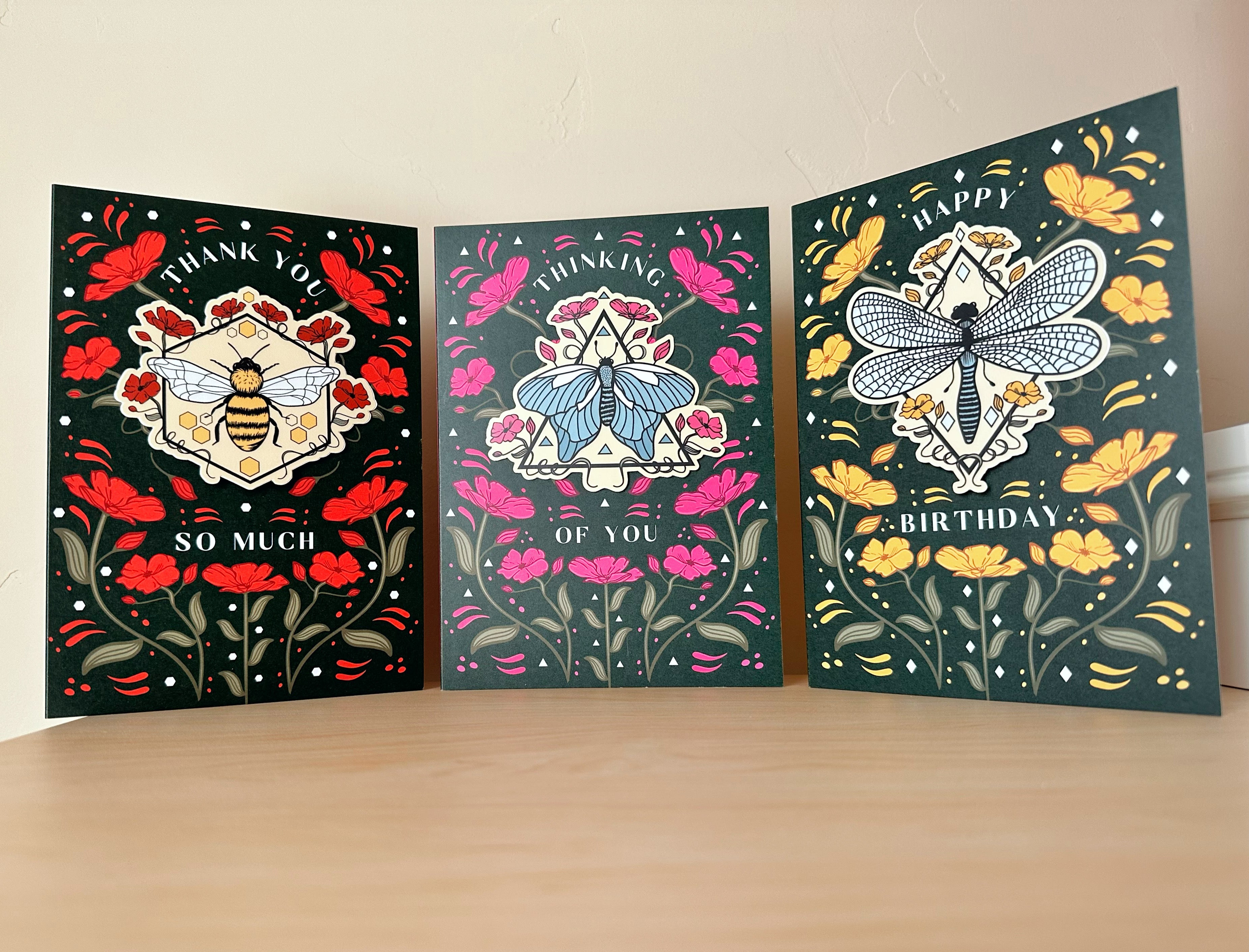 FLORAL INSECTS: BEE THANK YOU GREETING CARD