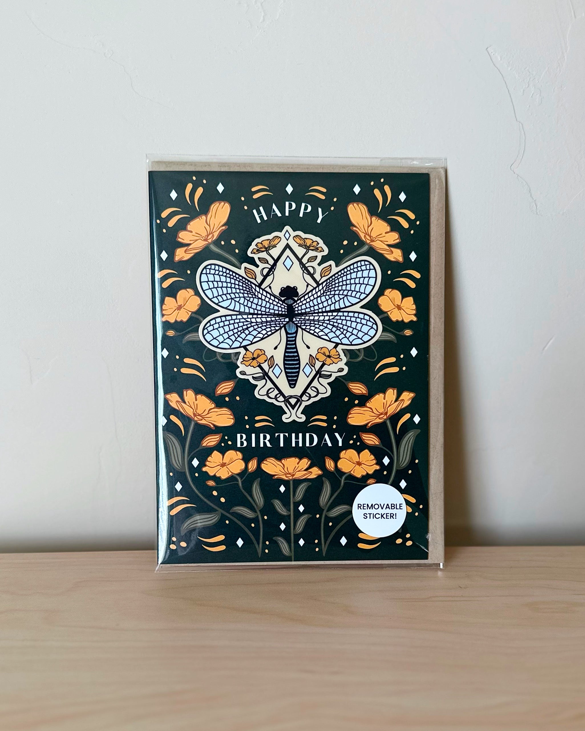 FLORAL INSECTS: DRAGONFLY BIRTHDAY GREETING CARD