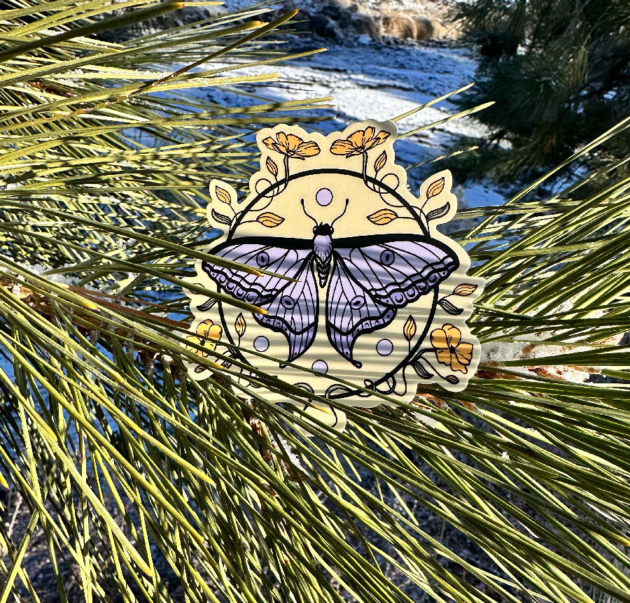 Floral Moth - Vinyl Sticker