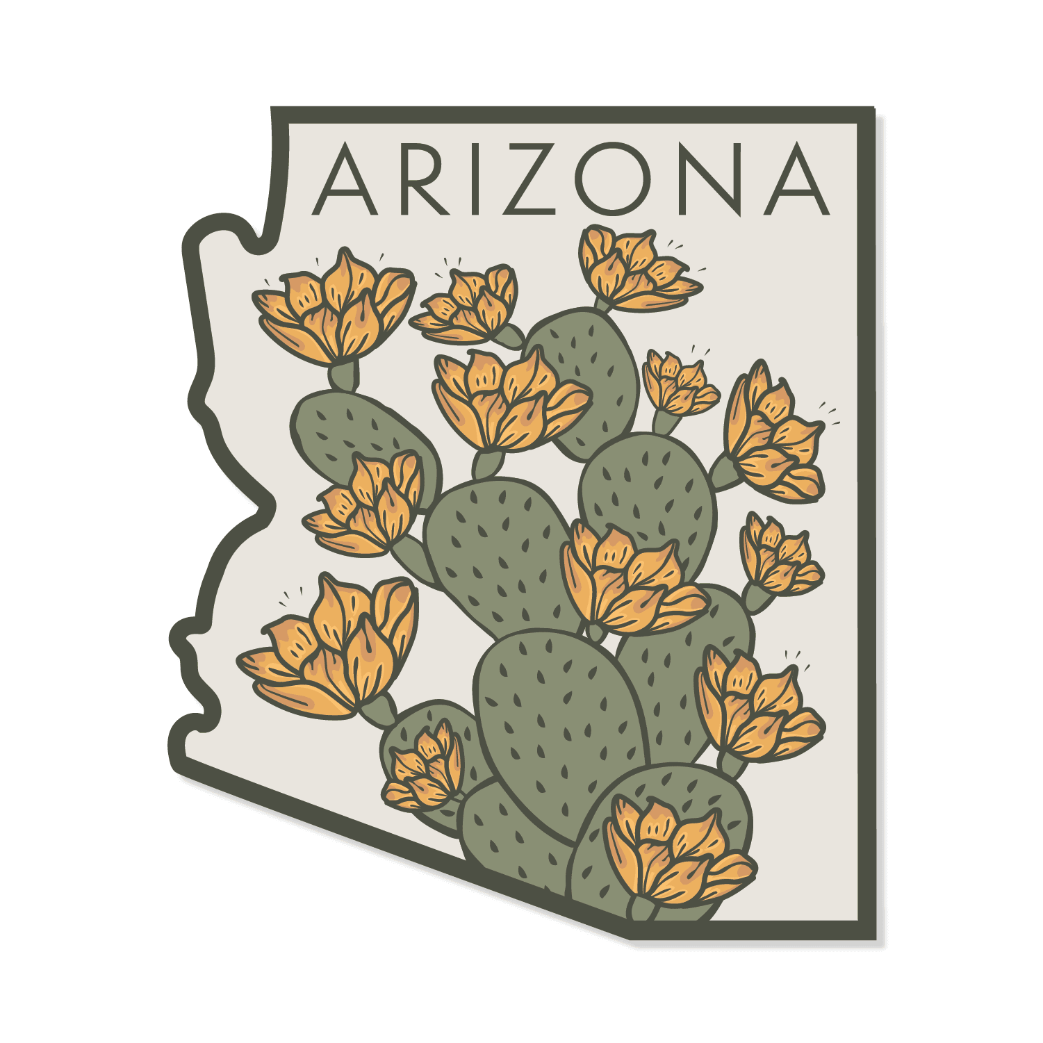 Floral Arizona Vinyl Sticker - Shop Graphic Heart