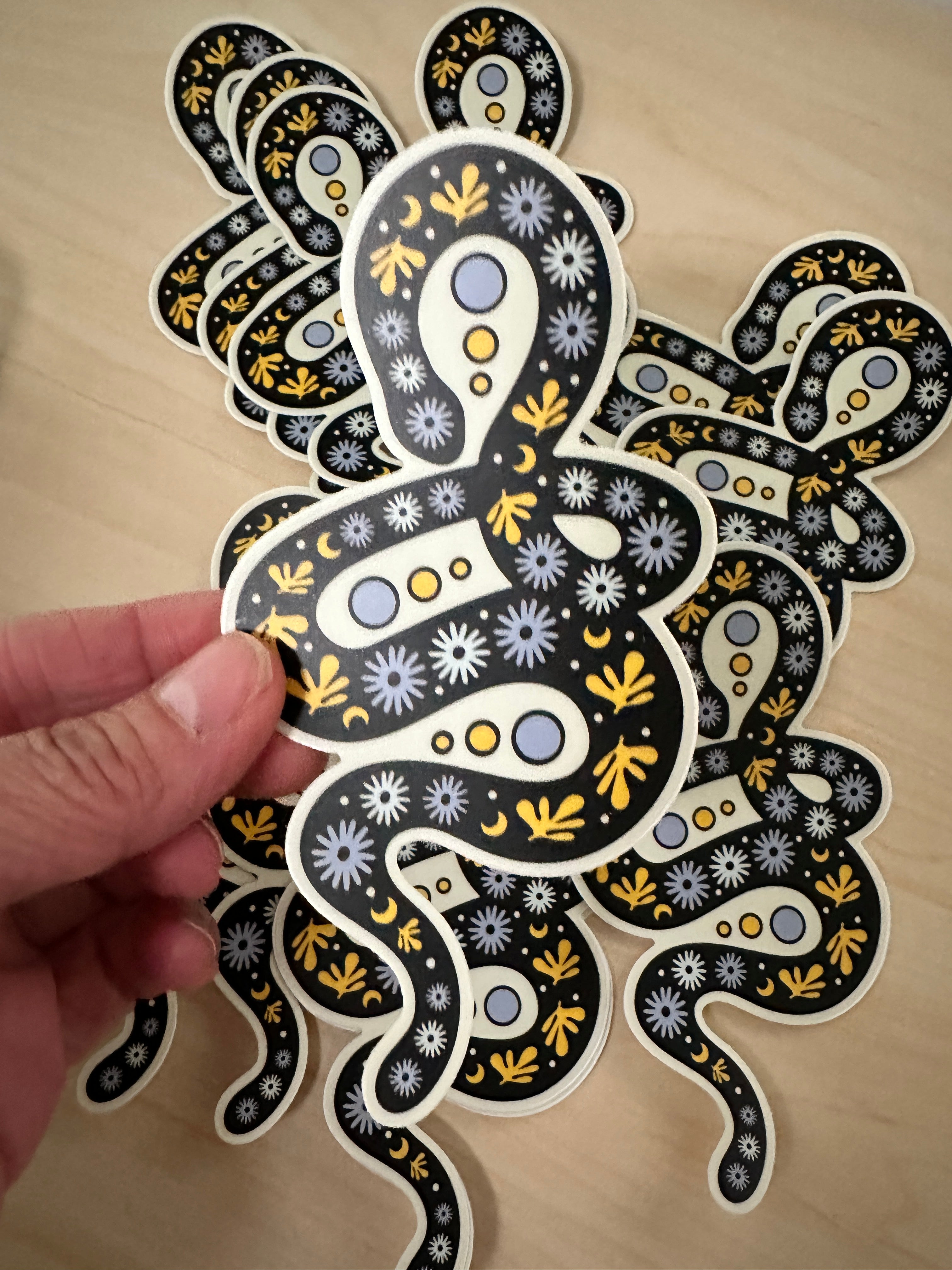 Floral Serpent Vinyl Sticker