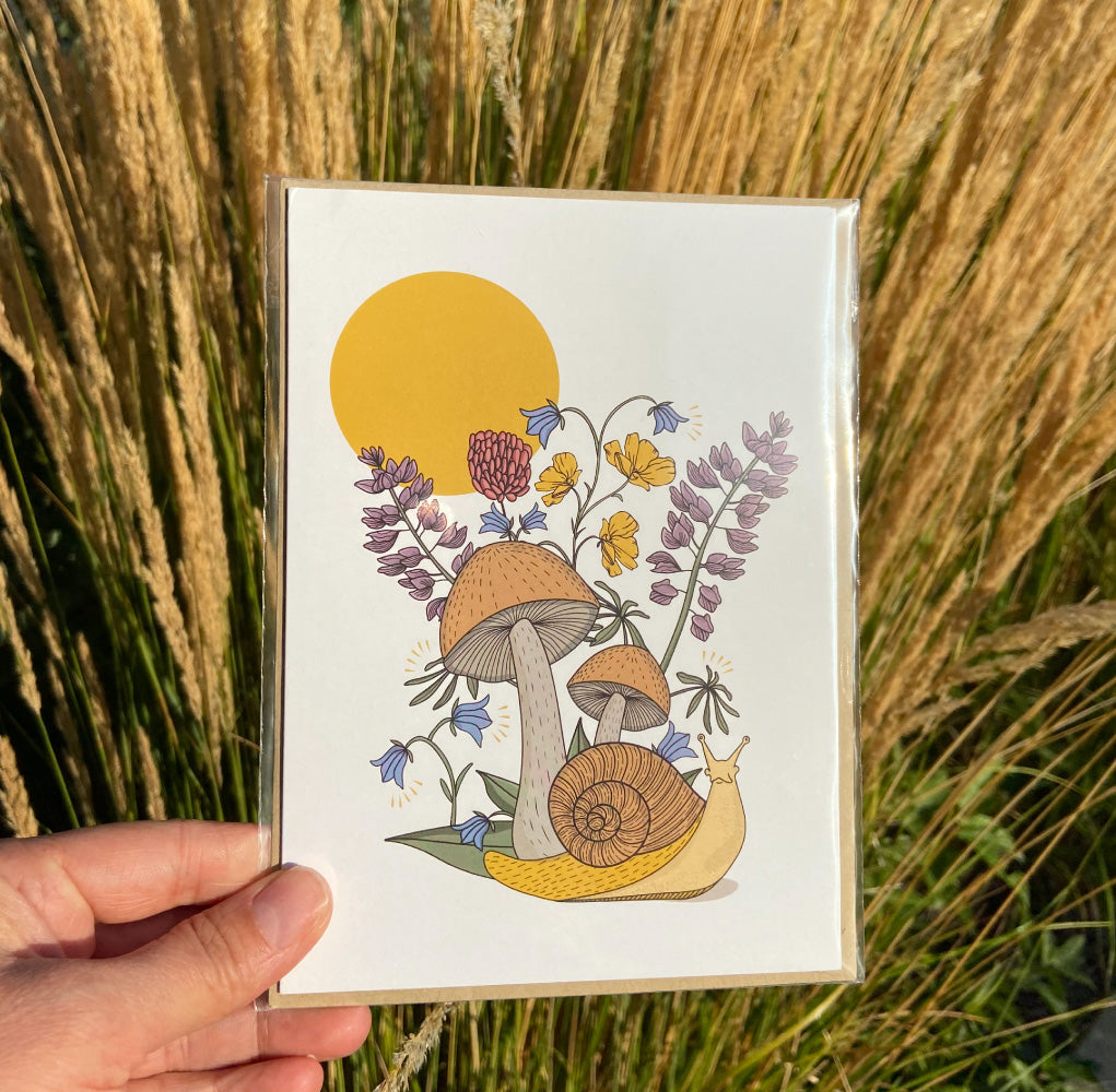 Woodland Creatures: Sweet Snail - Greeting Card
