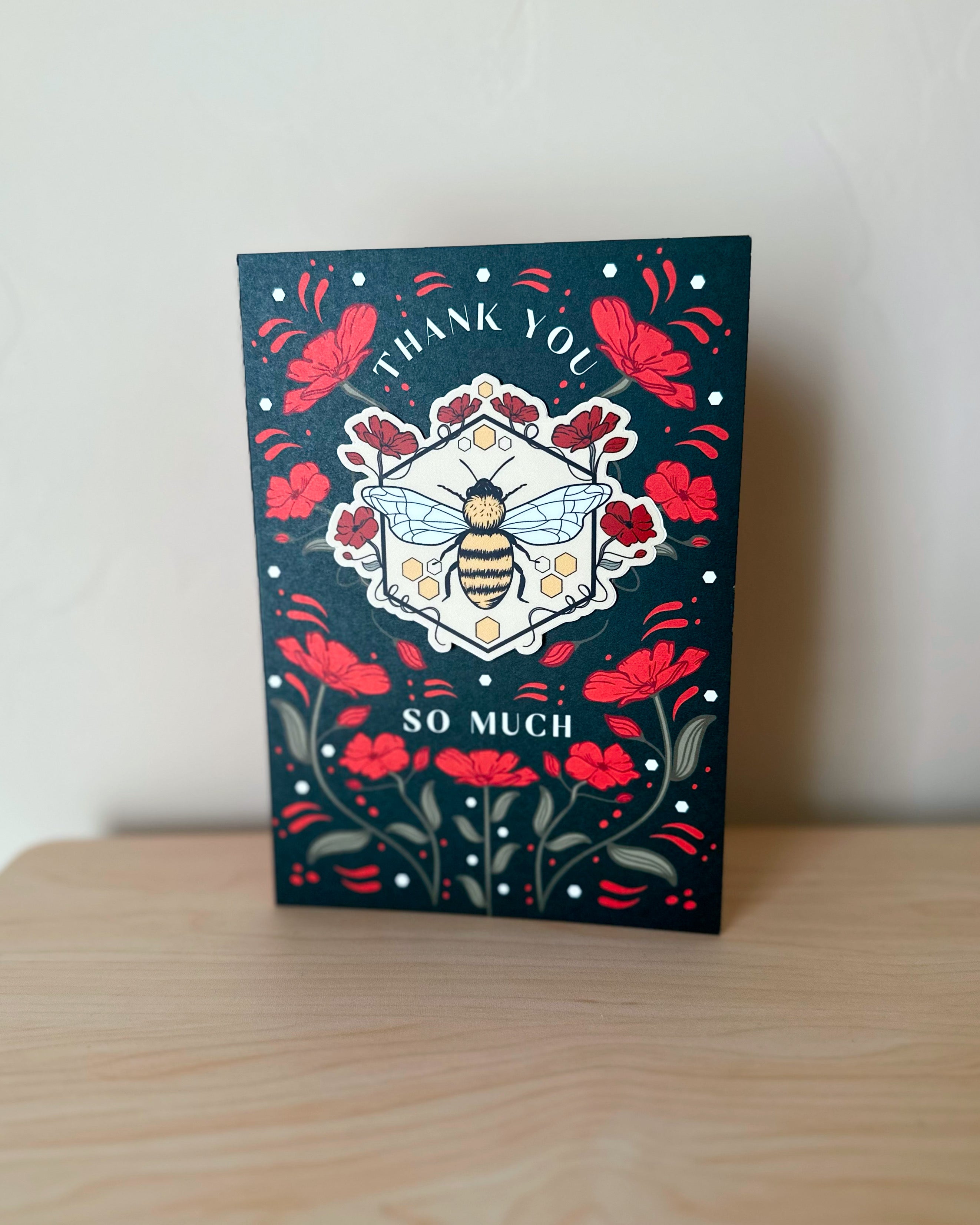 FLORAL INSECTS: BEE THANK YOU GREETING CARD