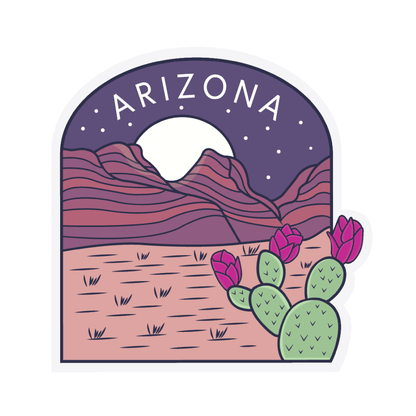 Arizona Night Desert Cactus - vinyl sticker - Shop Graphic Heart