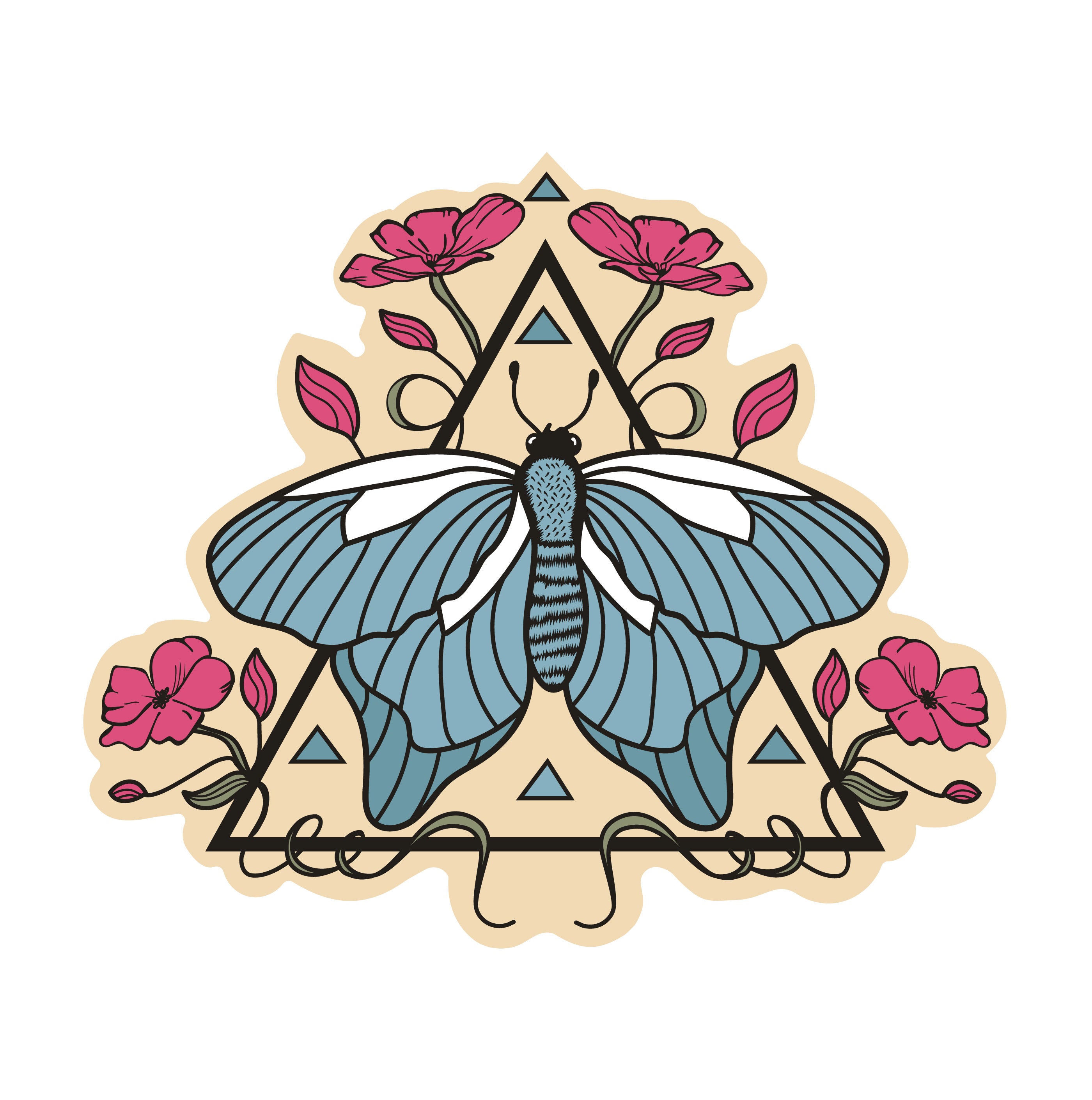 Floral Butterfly - Vinyl Sticker