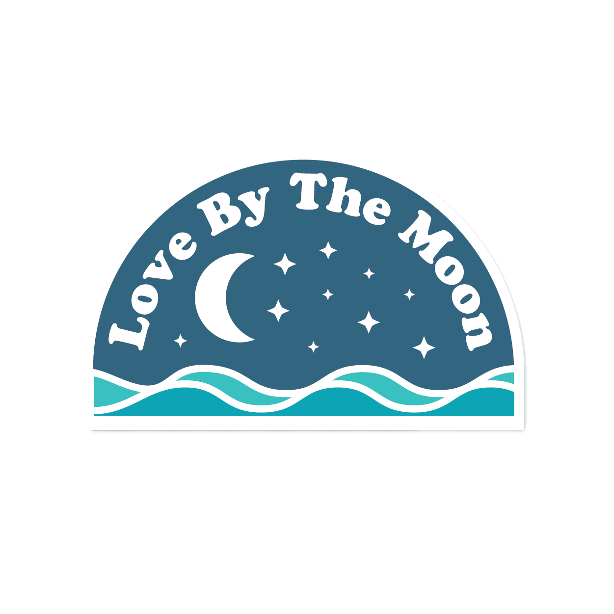 Love By The Moon Vinyl Sticker - Shop Graphic Heart
