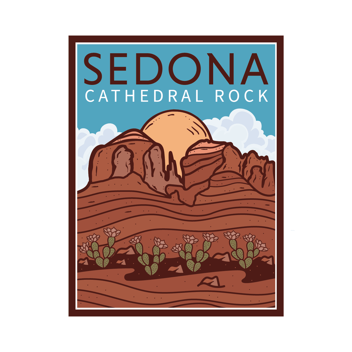 Sedona AZ Cathedral Rock - Shop Graphic Heart