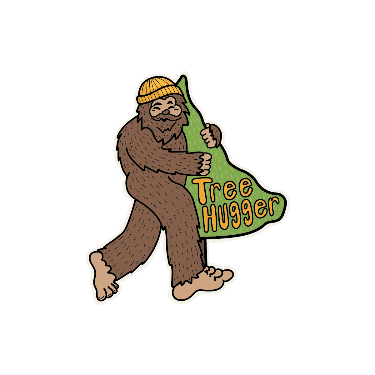 Bigfoot Tree Hugger - Vinyl Sticker