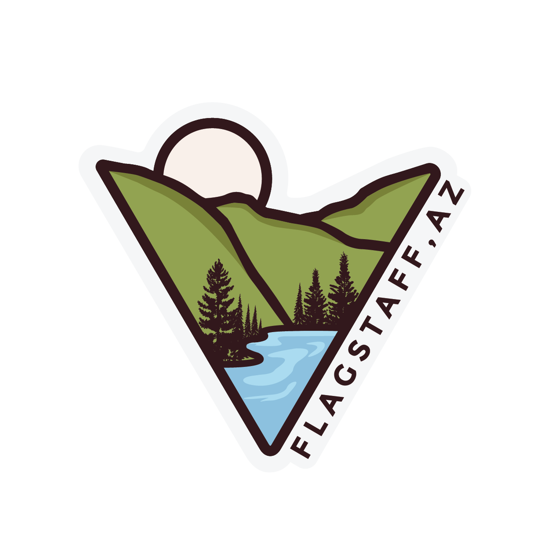 Triangle Mountain Flagstaff Arizona - Vinyl Sticker