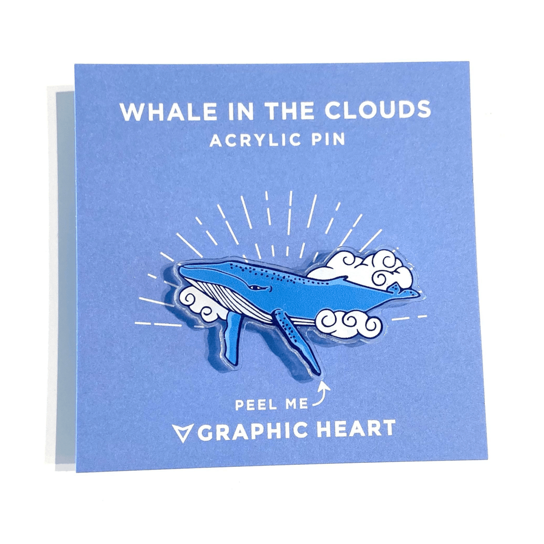 Whale in The Clouds Acrylic Pin - Shop Graphic Heart